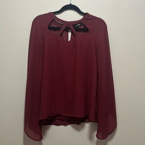 Red Chiffon Blouse